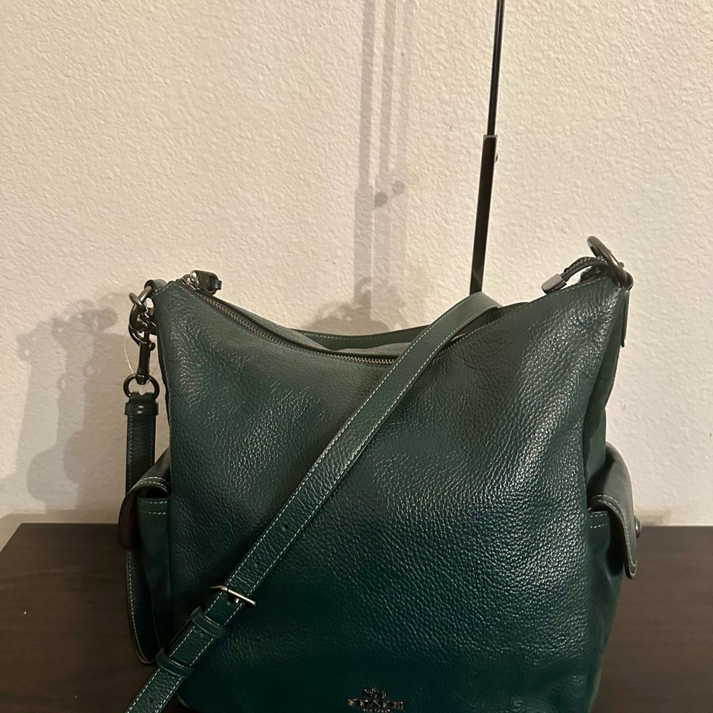 SOLD:  Coach Dark Teal Hobo Bag - Picture 5 of 11
